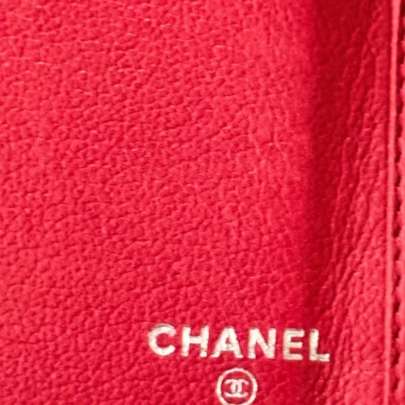 Red Leather Camellia Wallet
